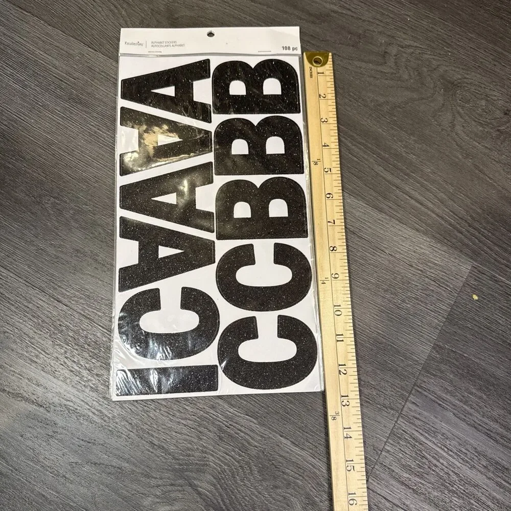 3 Inch Letter Sparkling, Self-Adhesive Large Capital Alphabet 21 Black